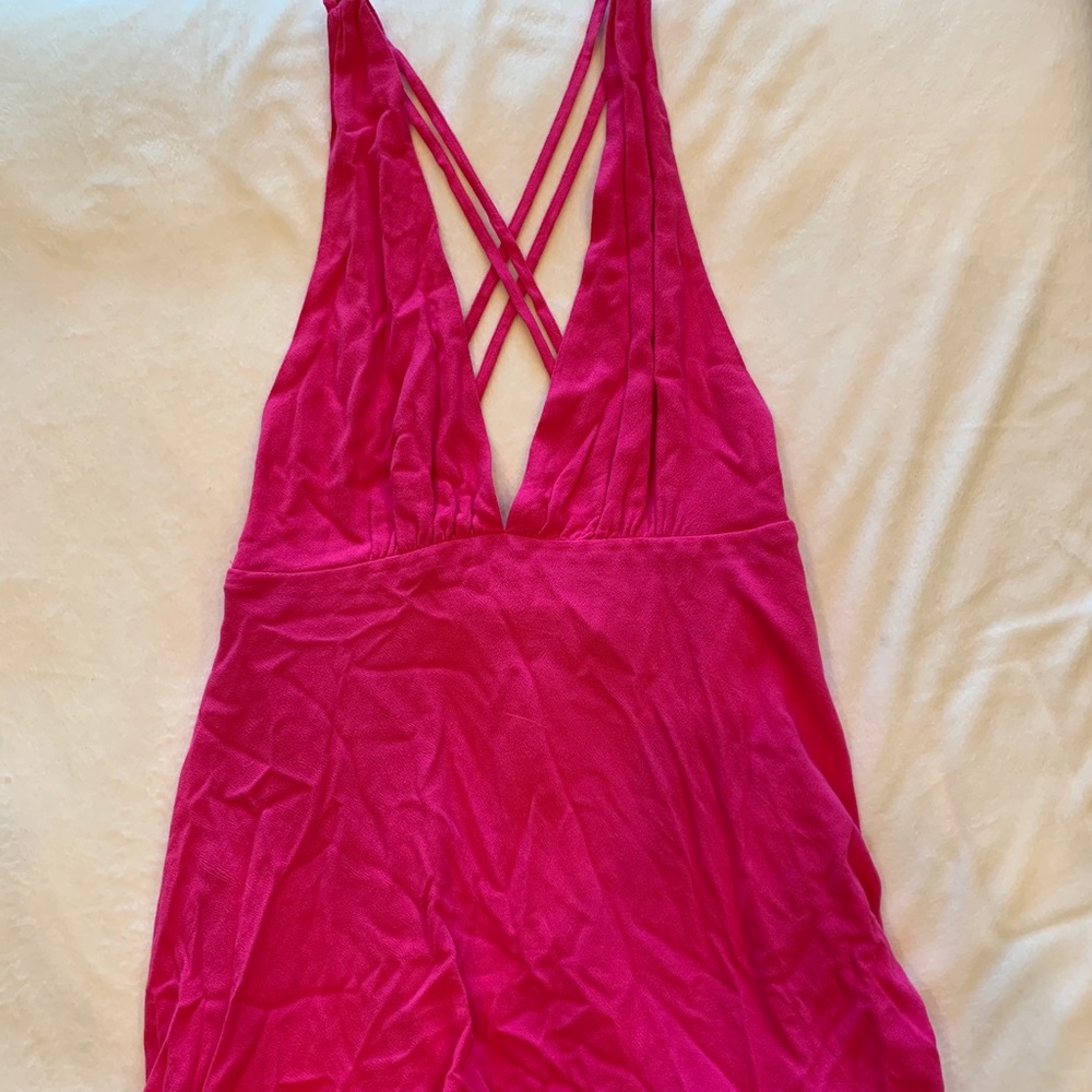 Forever 21 Hot Pink Flowy Mini Dress